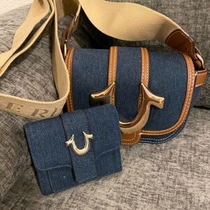 True Religion Crossbody Denim Bag! With matching wallet.